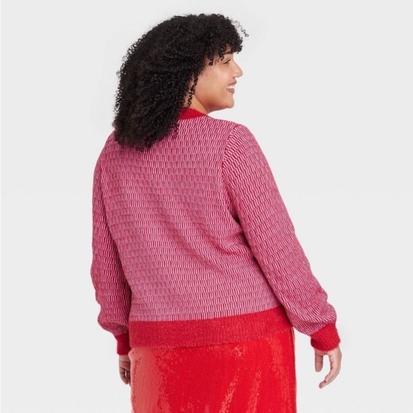 Women's Tree Button Graphic Cardigan -
Red new - Picture 4 of 9